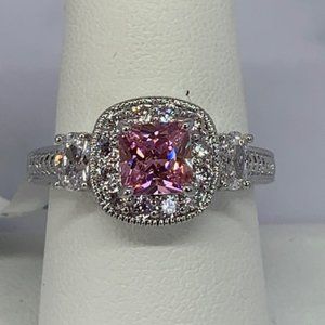 RS Covenant Sparkling Clear & Pink CZ Ring